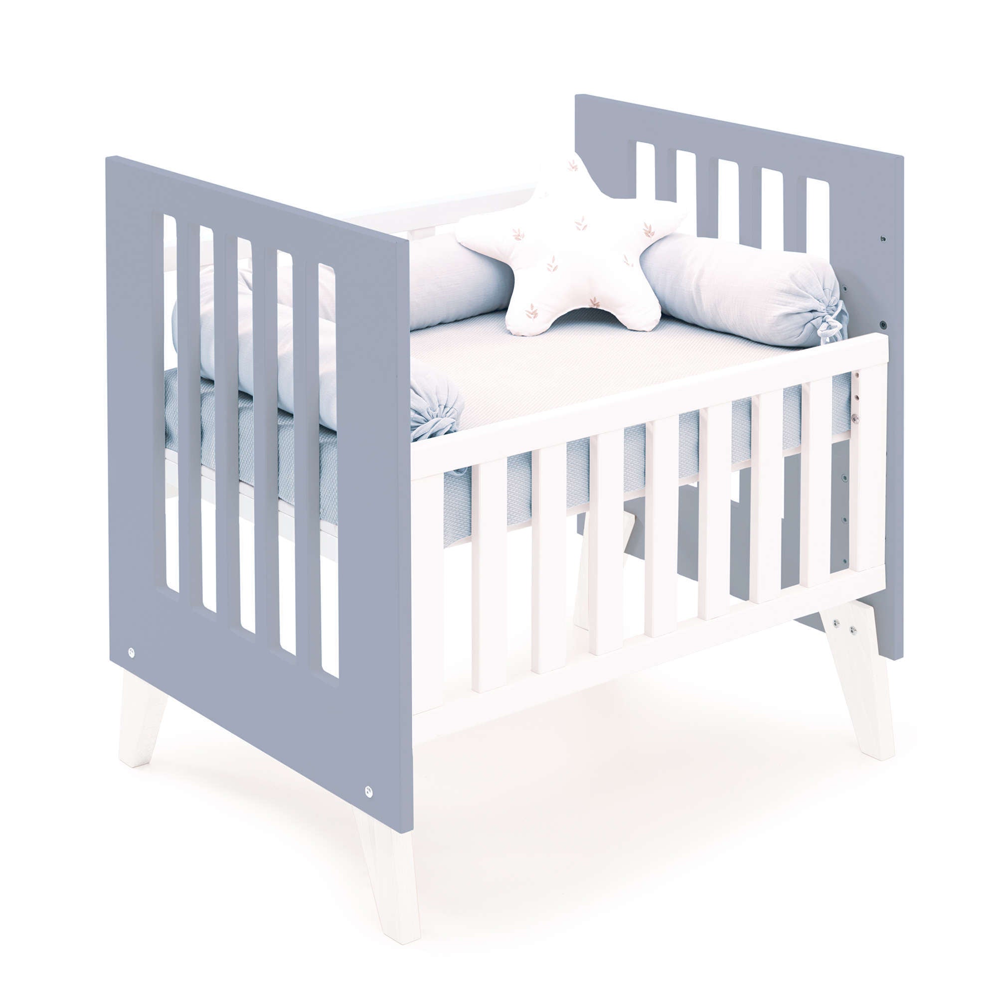 Minicuna 60x80 cm para colecho (5en1) blanca/azul · Nexo Uno Blu denim C187A-M7741