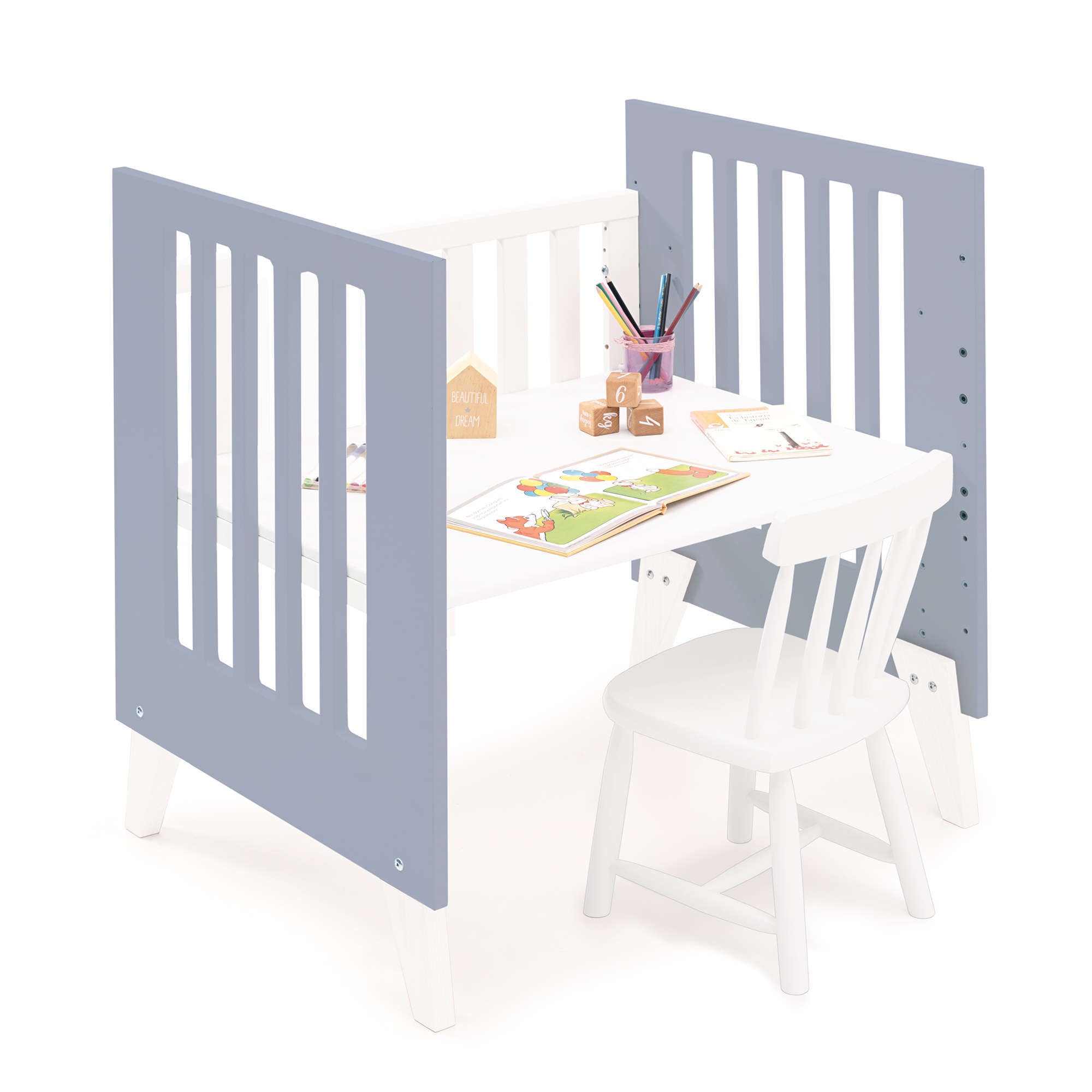 Minicuna 60x80 cm para colecho (5en1) blanca/azul · Nexo Uno Blu denim C187A-M7741