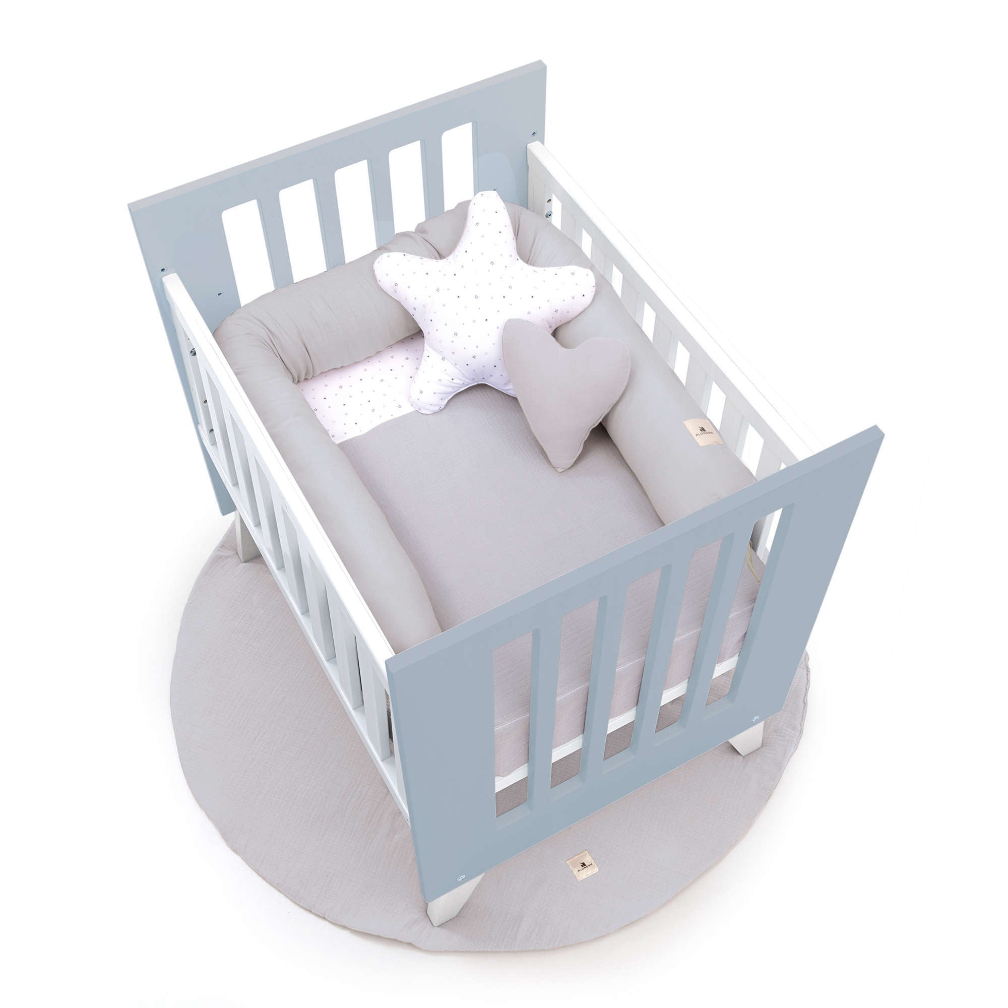 Minicuna 60x80 cm para colecho (5en1) blanca/azul · Nexo Uno Blu denim C187A-M7741