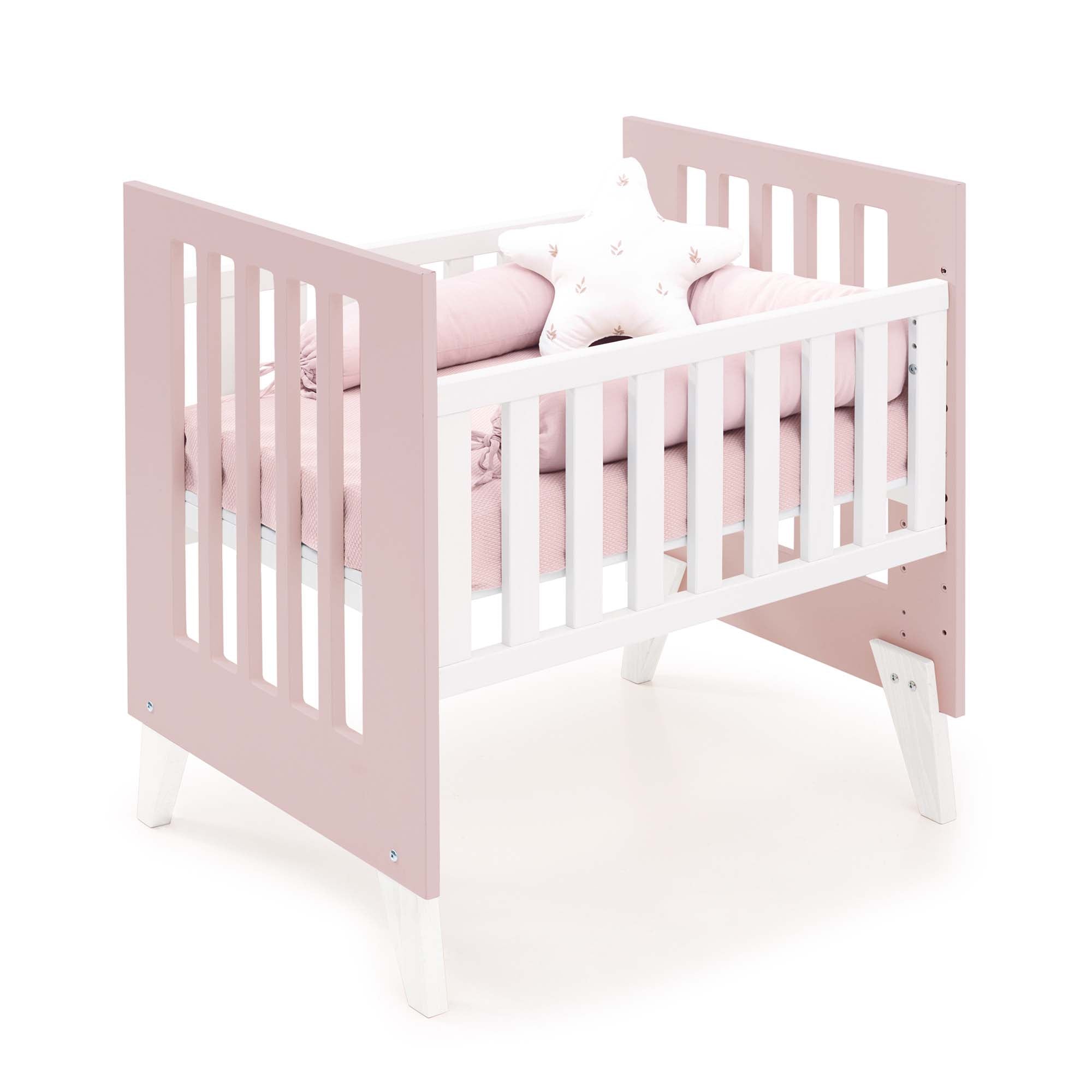 Minicuna 60x80 cm para colecho (5en1) blanca/rosa claro · Nexo Uno Flamingo C187A-M7742