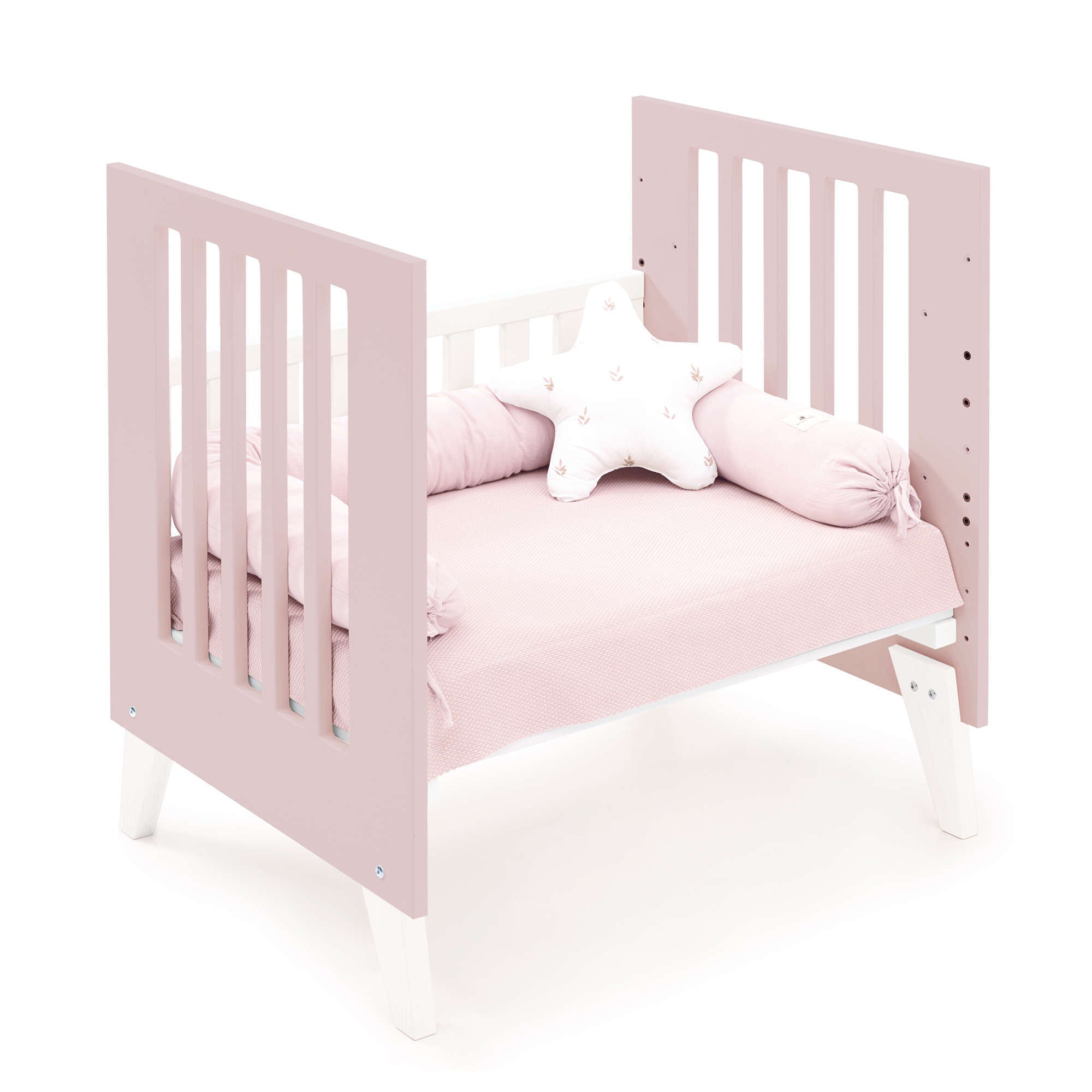 Minicuna 60x80 cm para colecho (5en1) blanca/rosa claro · Nexo Uno Flamingo C187A-M7742