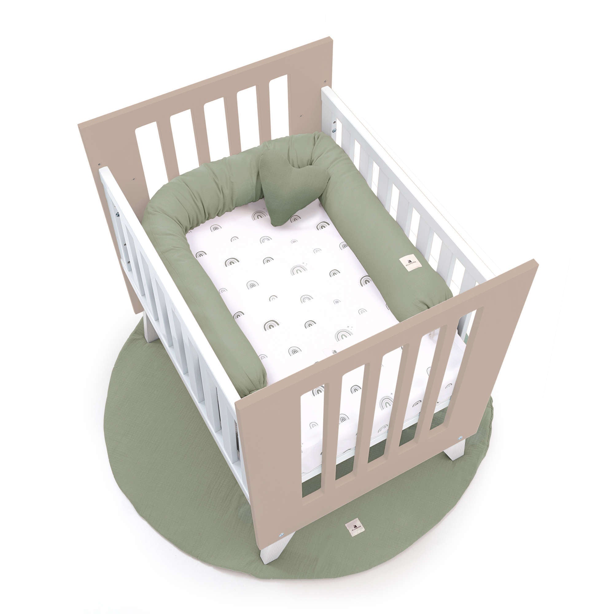 Minicuna 60x80 cm para colecho (5en1) blanca/beige · Nexo Uno Arena C187A-M7753
