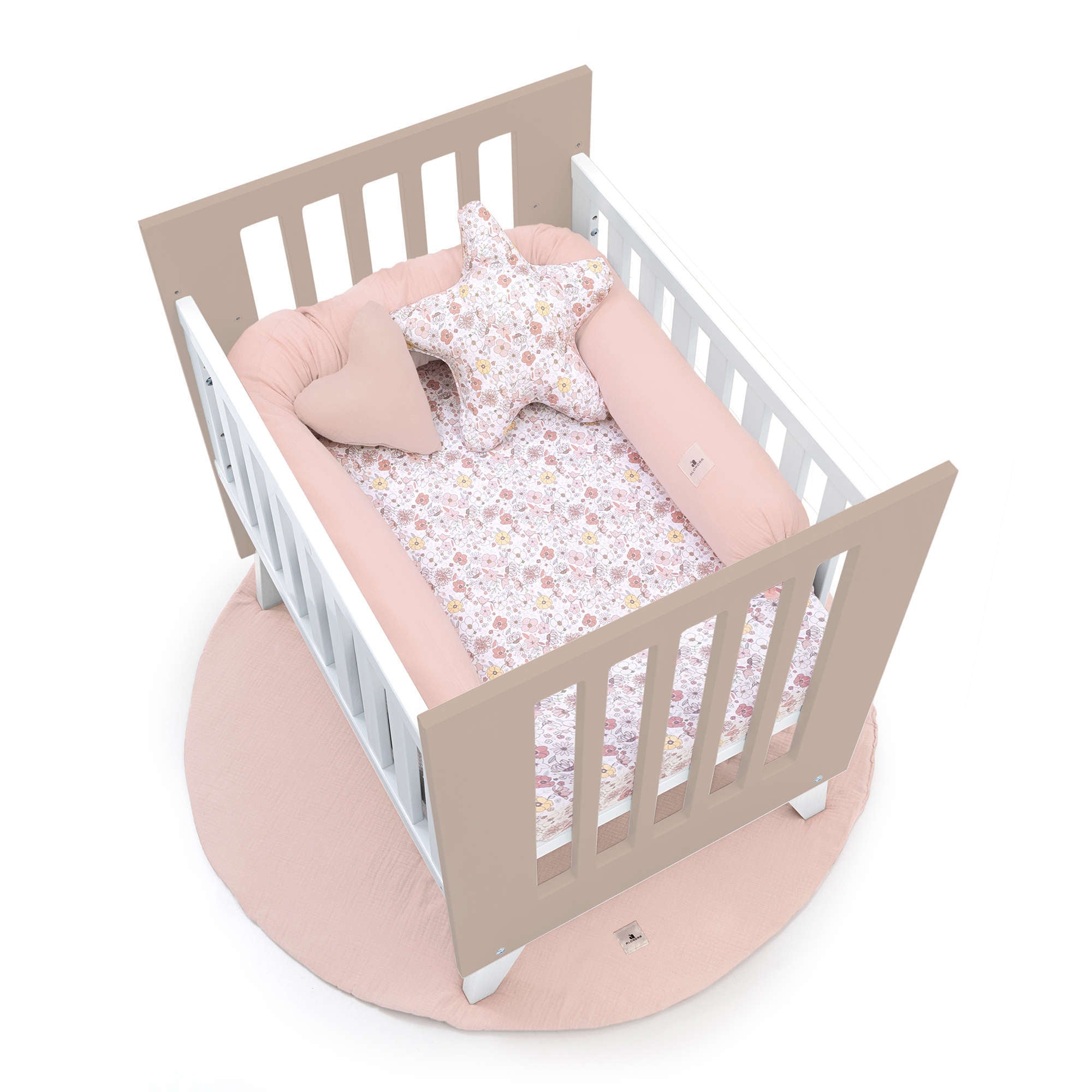 Minicuna 60x80 cm para colecho (5en1) blanca/beige · Nexo Uno Arena C187A-M7753