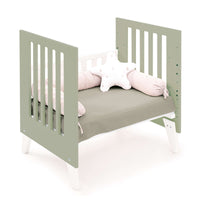 Minicuna 60x80 cm para colecho (5en1) blanca/verde-oliva · Nexo Uno Erba C187A-M7756