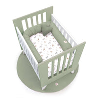 Minicuna 60x80 cm para colecho (5en1) blanca/verde-oliva · Nexo Uno Erba C187A-M7756