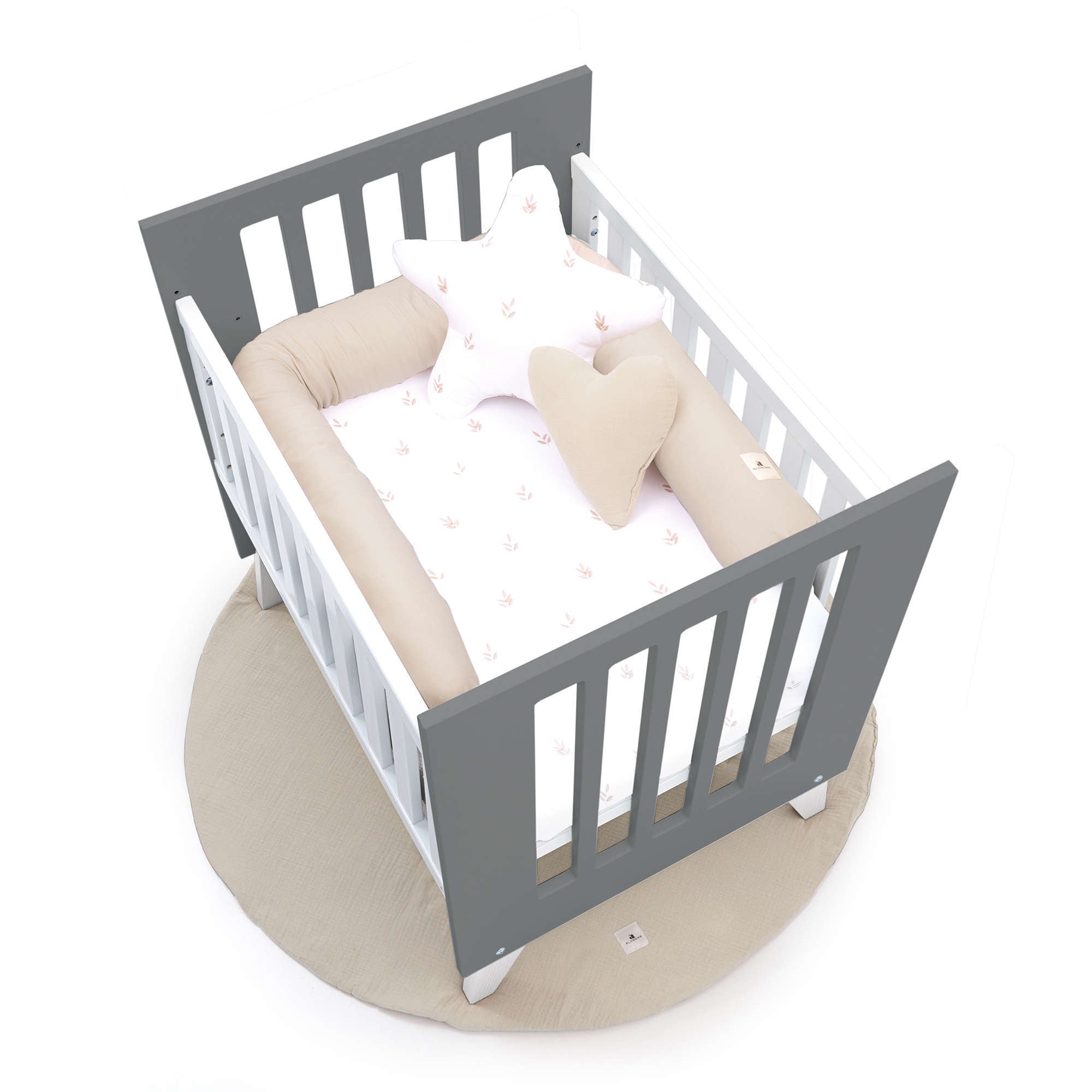 Minicuna 60x80 cm para colecho (5en1) blanca/antracita · Nexo Uno Antracita C187A-M7758