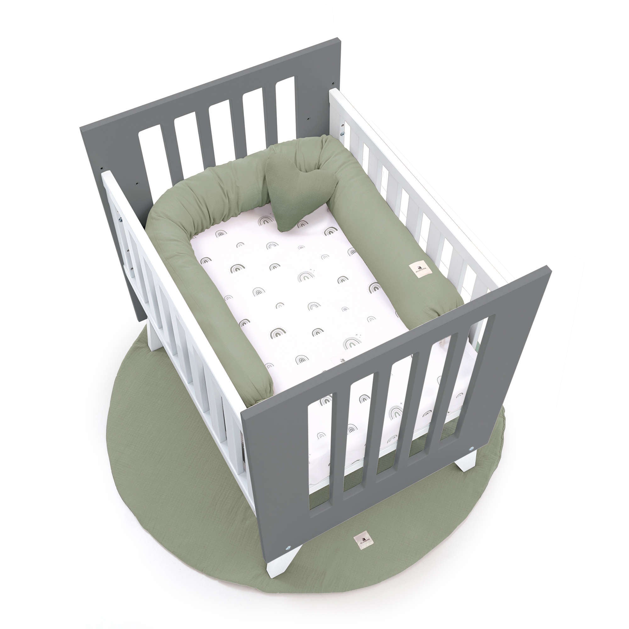 Minicuna 60x80 cm para colecho (5en1) blanca/antracita · Nexo Uno Antracita C187A-M7758