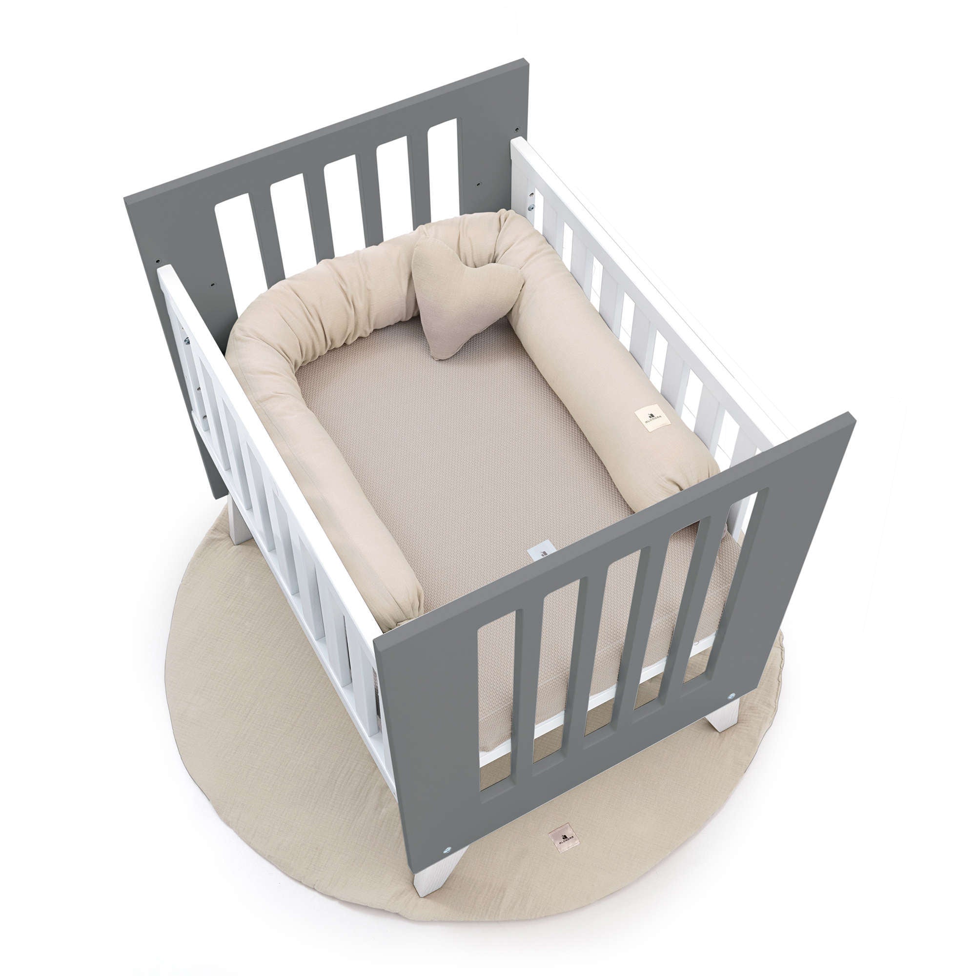 Minicuna 60x80 cm para colecho (5en1) blanca/antracita · Nexo Uno Antracita C187A-M7758