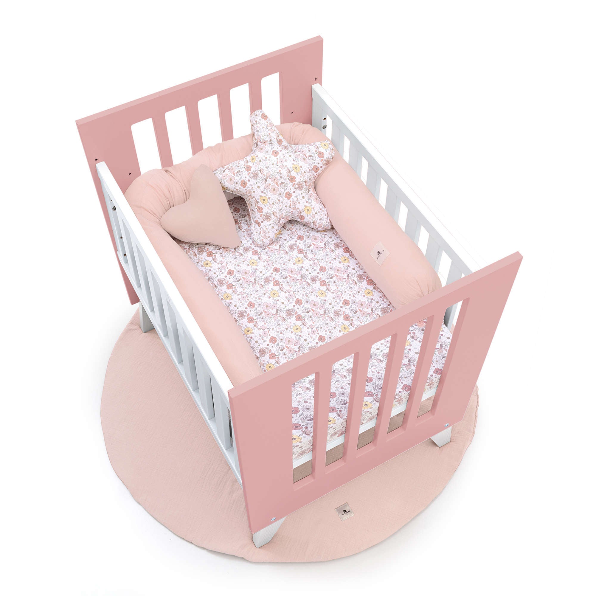 Minicuna 60x80 cm para colecho (5en1) blanca/rosa · Nexo Uno Quarzo C187A-M7759