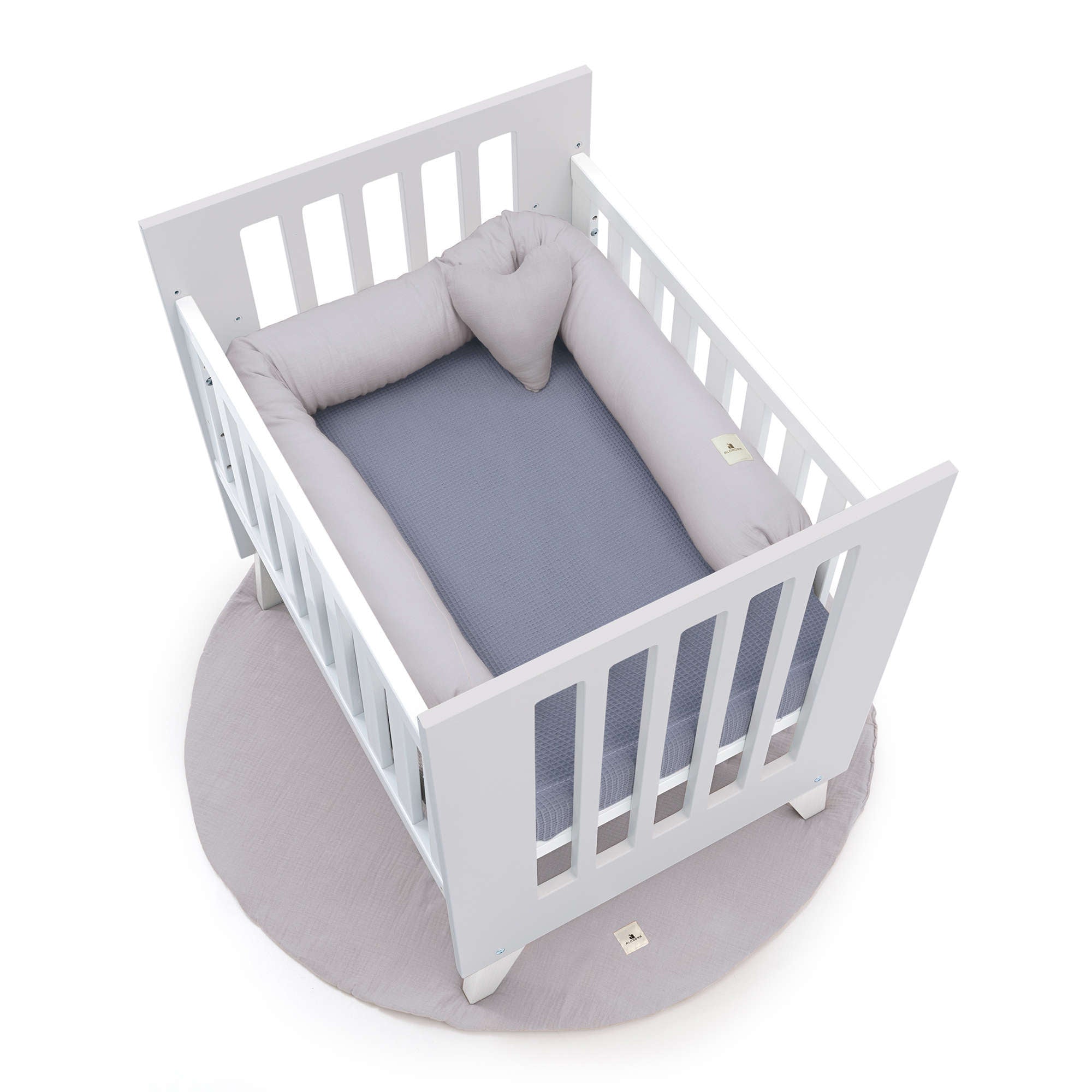 Minicuna 60x80 cm para colecho (5en1) blanca/gris · Nexo Uno Grey C187A-M7778