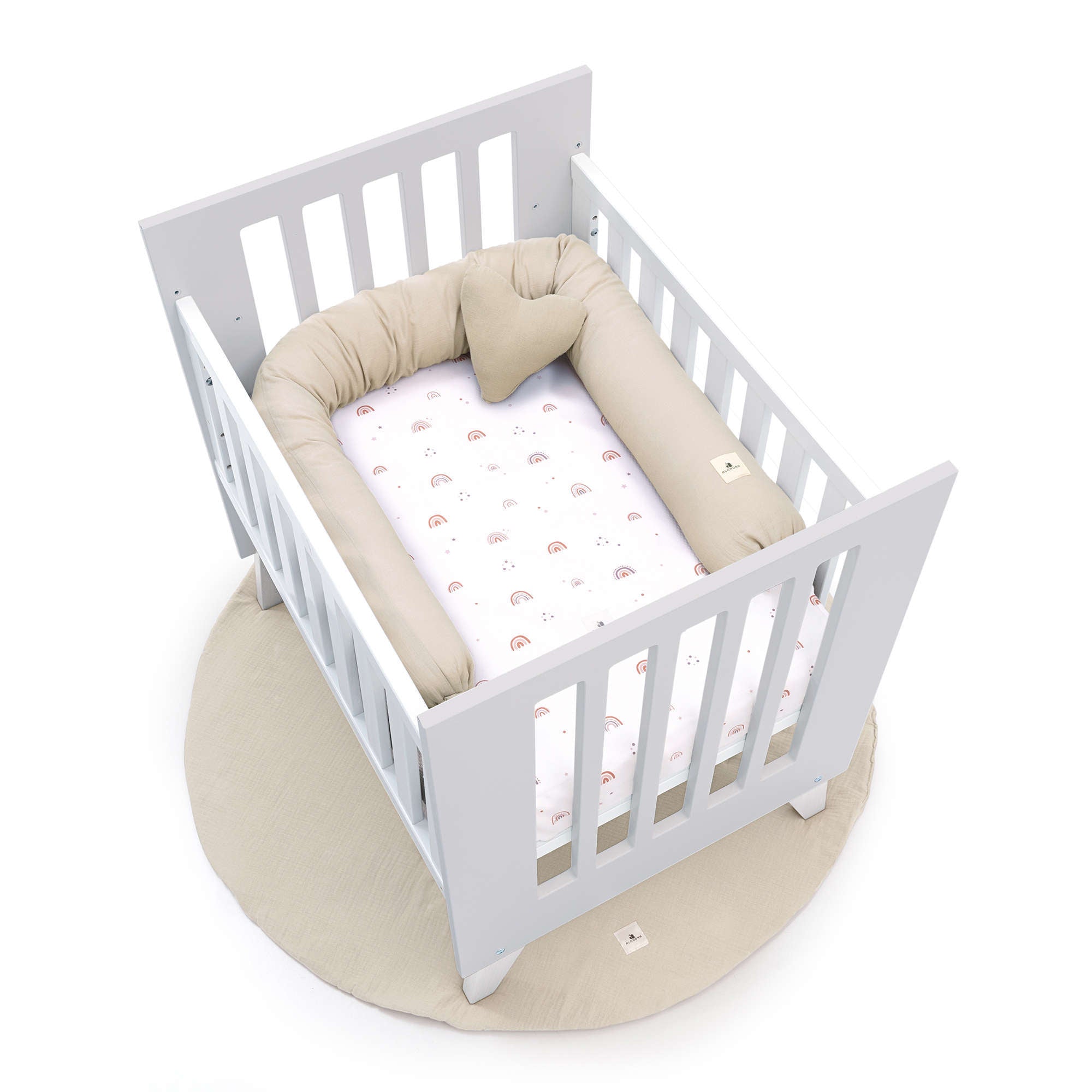 Minicuna 60x80 cm para colecho (5en1) blanca/gris · Nexo Uno Grey C187A-M7778