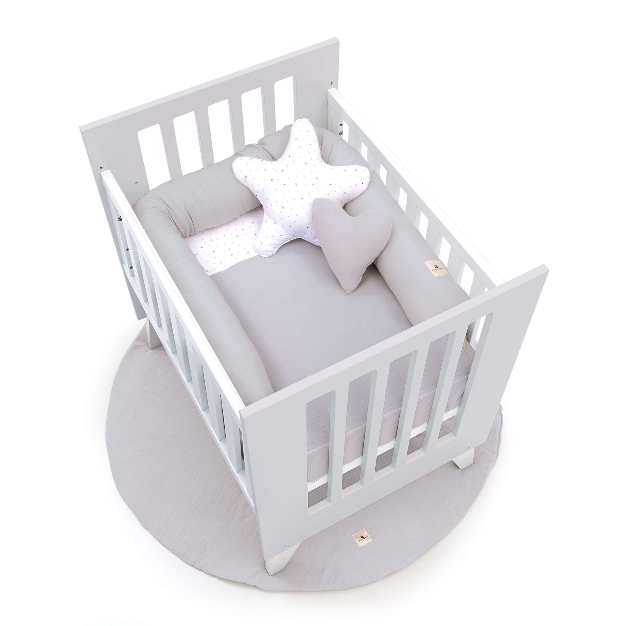 Minicuna 60x80 cm para colecho (5en1) blanca/gris · Nexo Uno Grey C187A-M7778