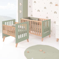 Minicuna convertible en cuna (7en1) madera/verde-oliva · Nexor Tre Erba C187RT-M5695