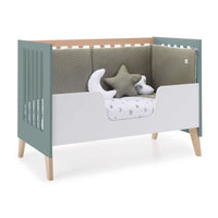 cuna evolutiva en color verde eucalipto en etapa de camita infantil
