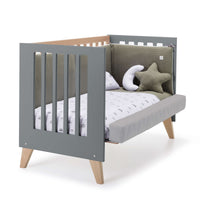 cuna evolutiva multiusos de madera en color gris