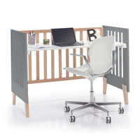 cuna de madera transformable en escritorio
