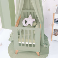 Minicuna colecho 60x80 cm (5en1) madera/verde-oliva · Nexor Uno Erba C187RA-M5695