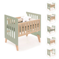 Minicuna colecho 60x80 cm (5en1) madera/verde-oliva · Nexor Uno Erba C187RA-M5695