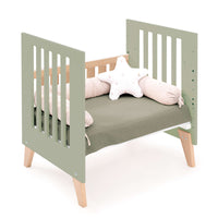 Minicuna convertible en cuna (7en1) madera/verde-oliva · Nexor Tre Erba C187RT-M5695