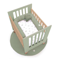 Minicuna colecho 60x80 cm (5en1) madera/verde-oliva · Nexor Uno Erba C187RA-M5695