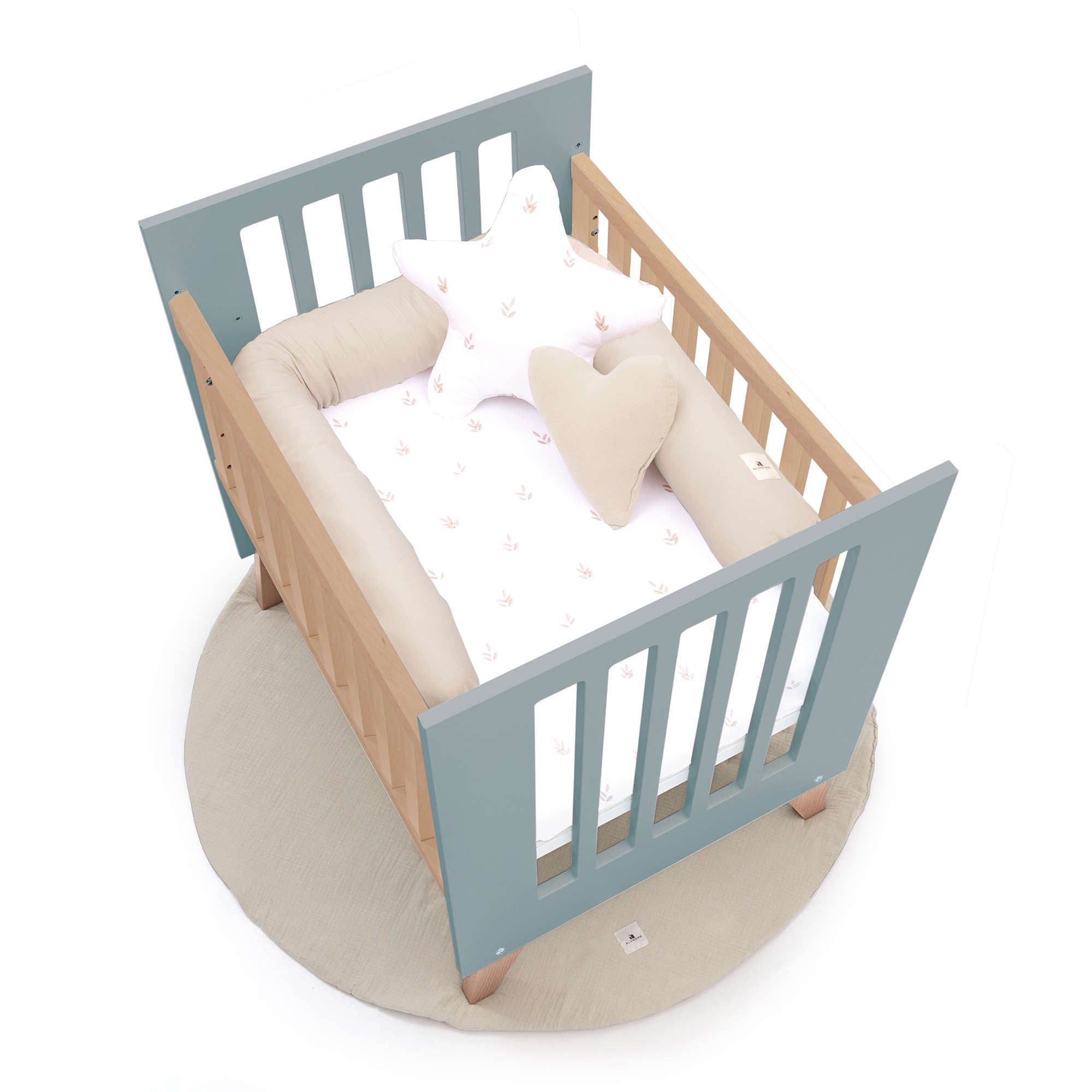 Minicuna colecho 60x80 cm (5en1) madera/verde · Nexor Uno Eucalyptus C187RA-M5795