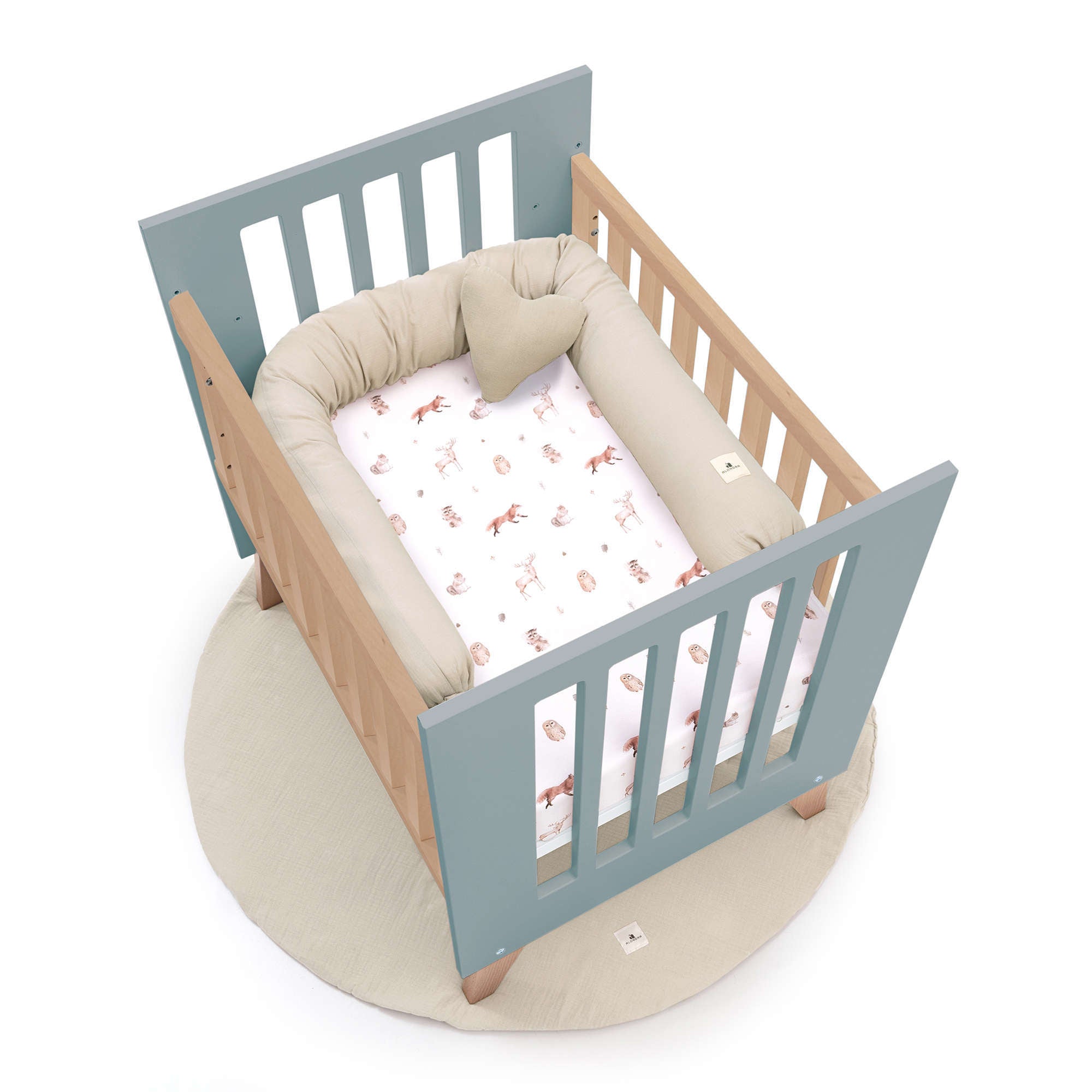Minicuna colecho 60x80 cm (5en1) madera/verde · Nexor Uno Eucalyptus C187RA-M5795