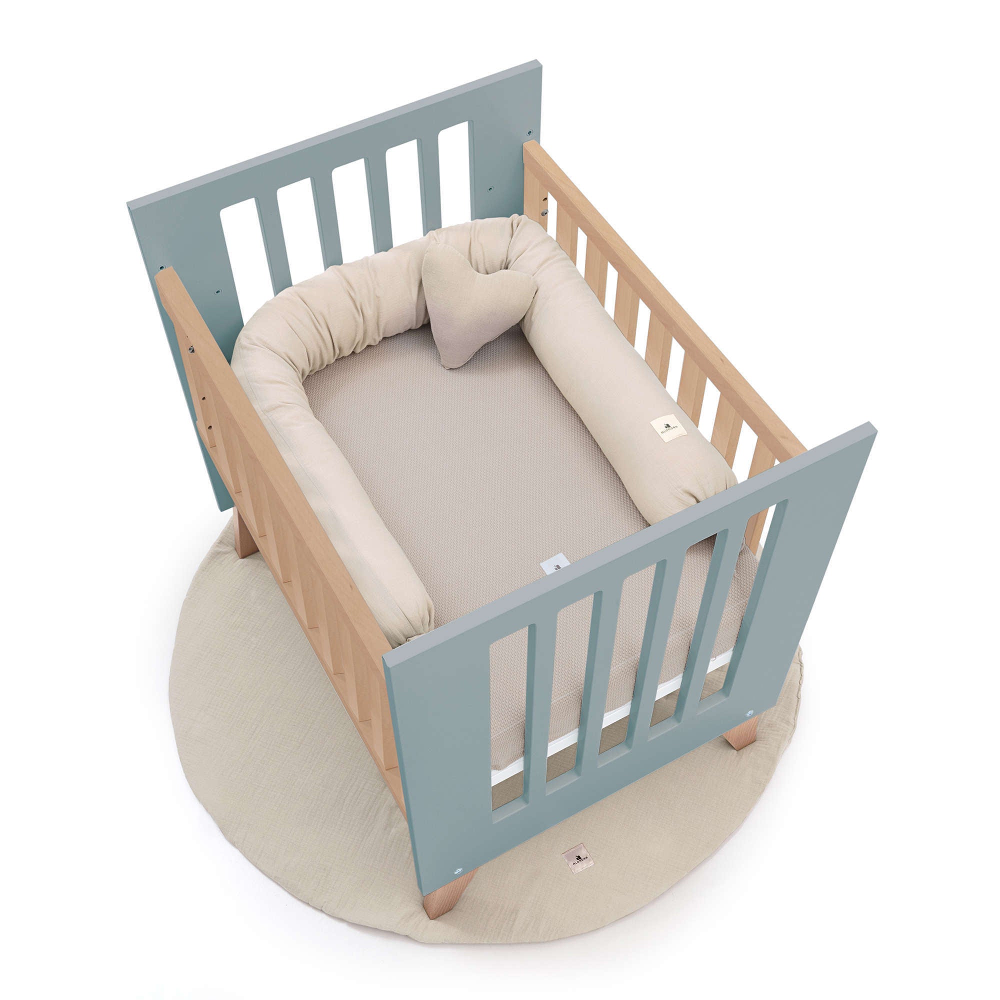 Minicuna colecho 60x80 cm (5en1) madera/verde · Nexor Uno Eucalyptus C187RA-M5795