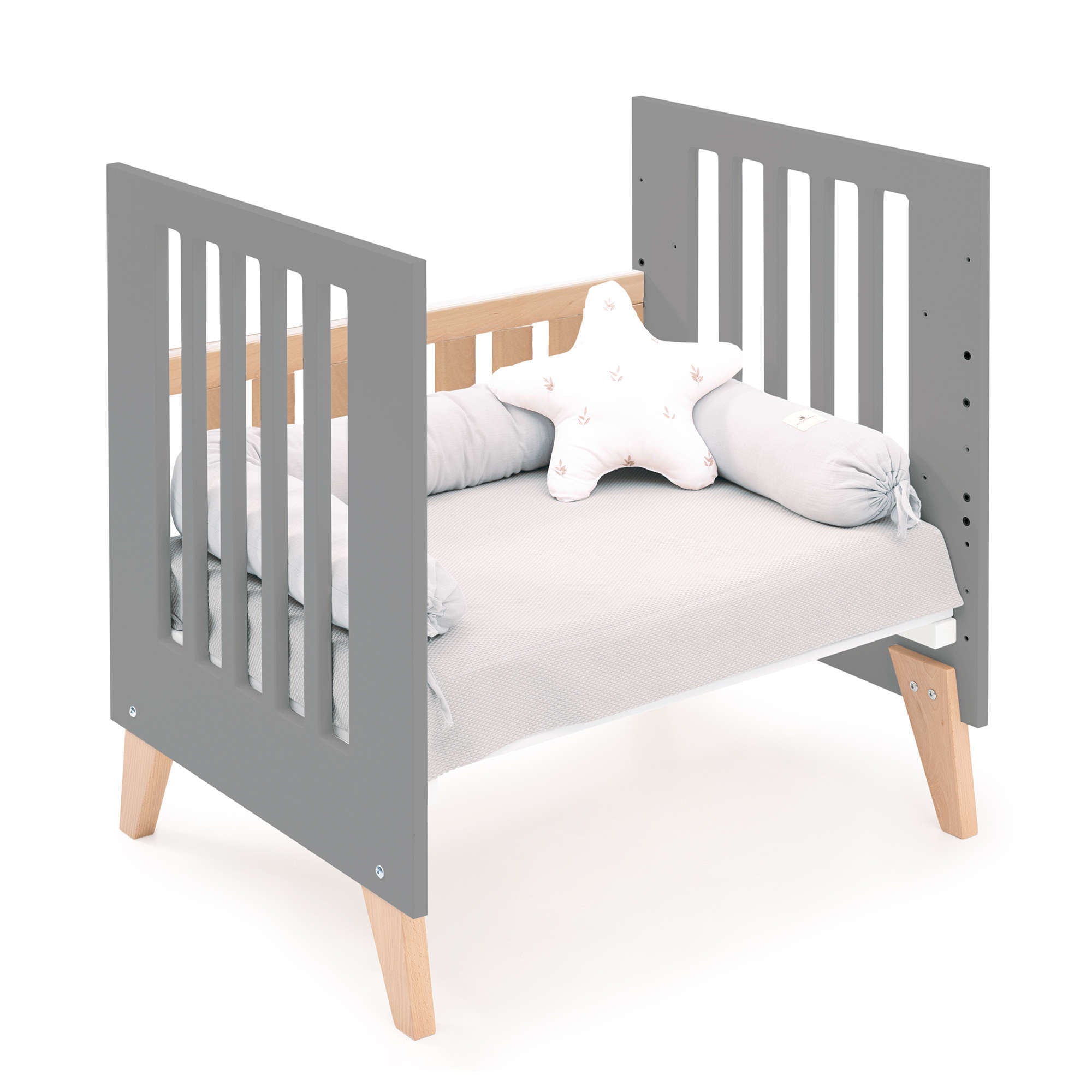 Minicuna convertible en cuna (7en1) madera/antracita · Nexor Tre Antracita C187RT-M5895