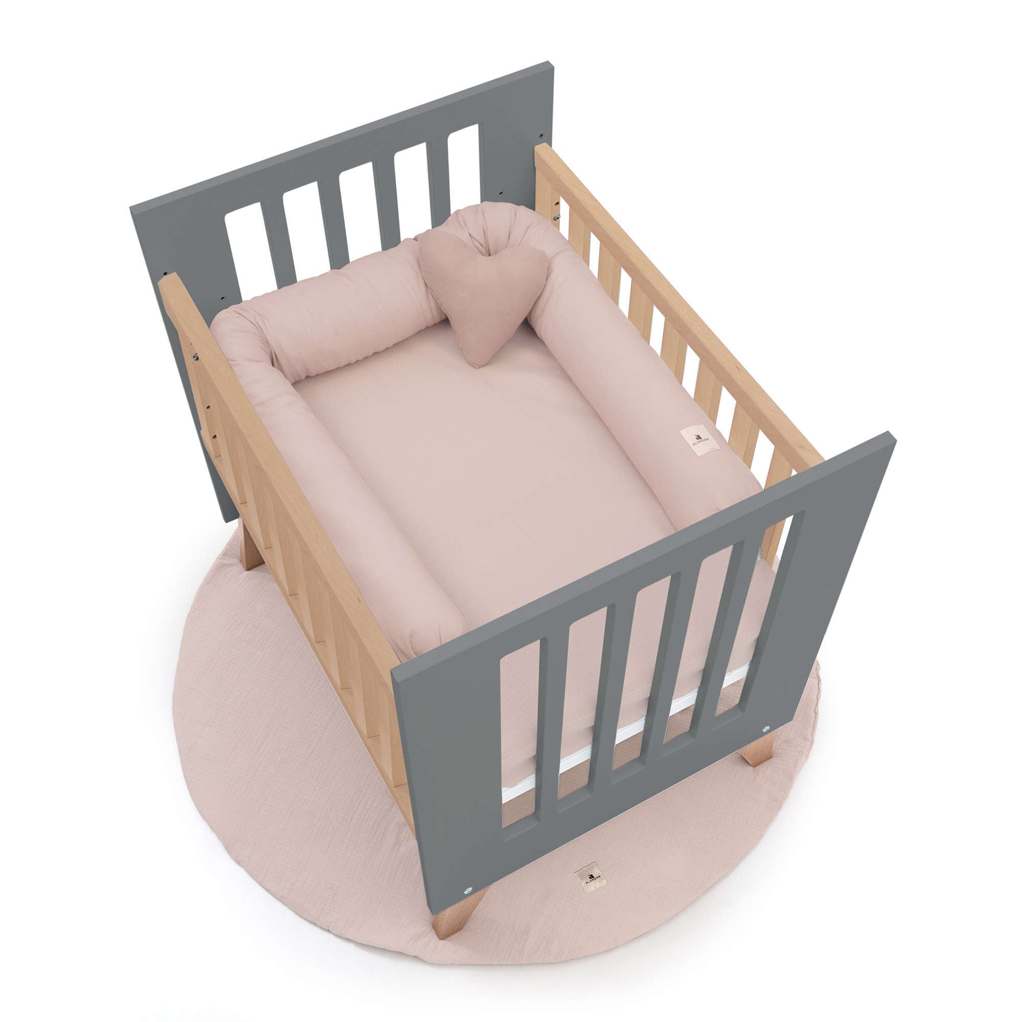 Minicuna colecho 60x80 cm (5en1) madera/antracita · Nexor Uno Antracita C187RA-M5895