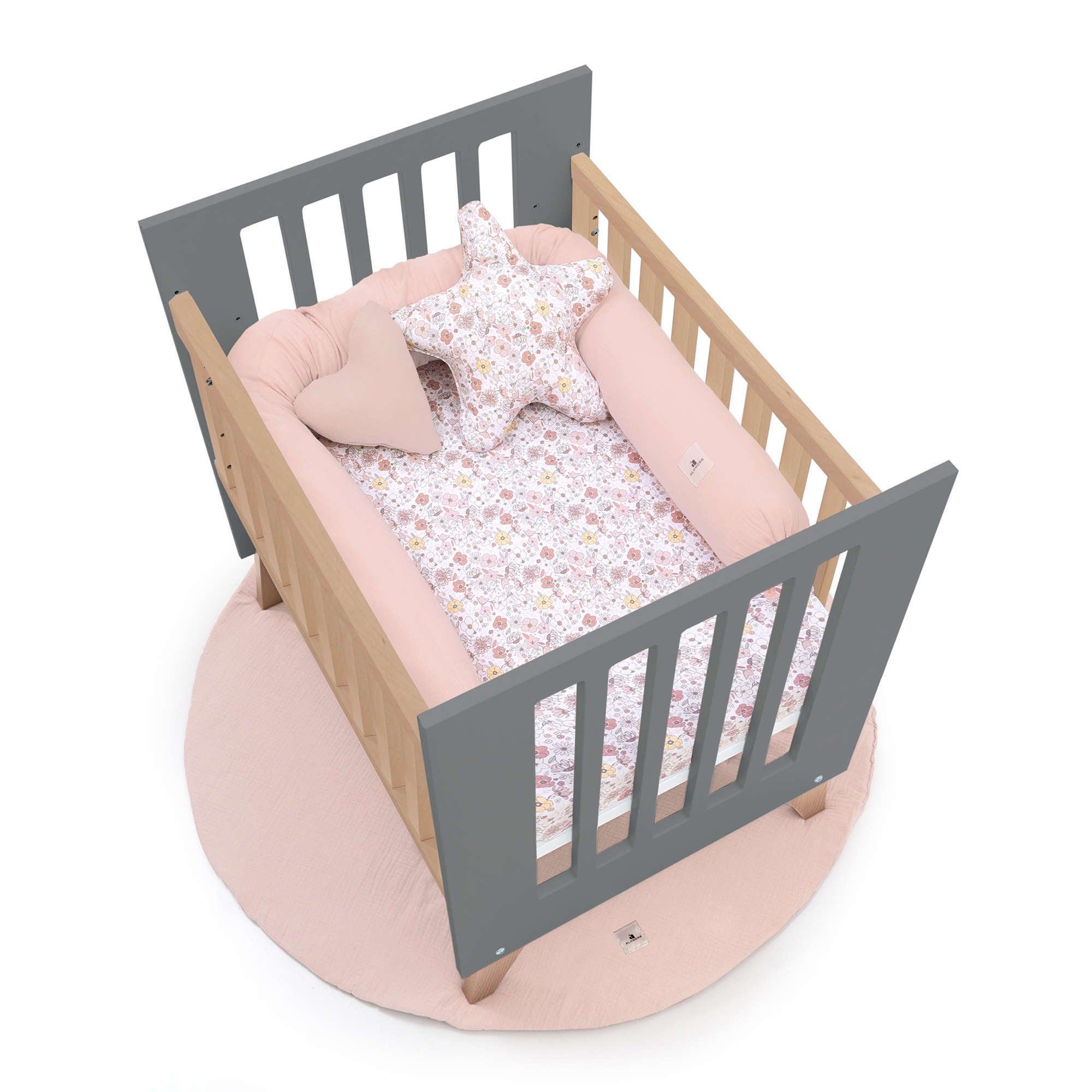 Minicuna colecho 60x80 cm (5en1) madera/antracita · Nexor Uno Antracita C187RA-M5895