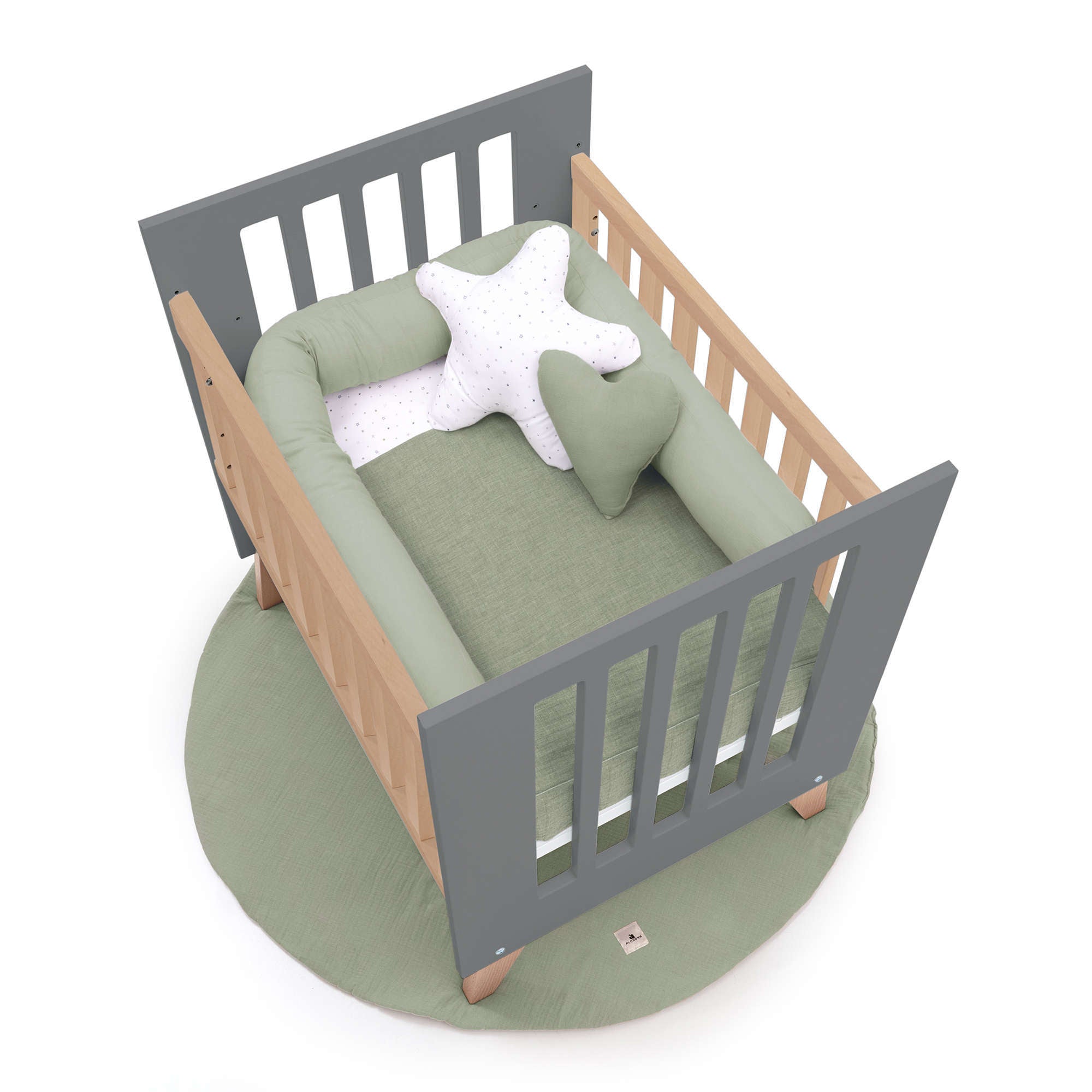 Minicuna colecho 60x80 cm (5en1) madera/antracita · Nexor Uno Antracita C187RA-M5895