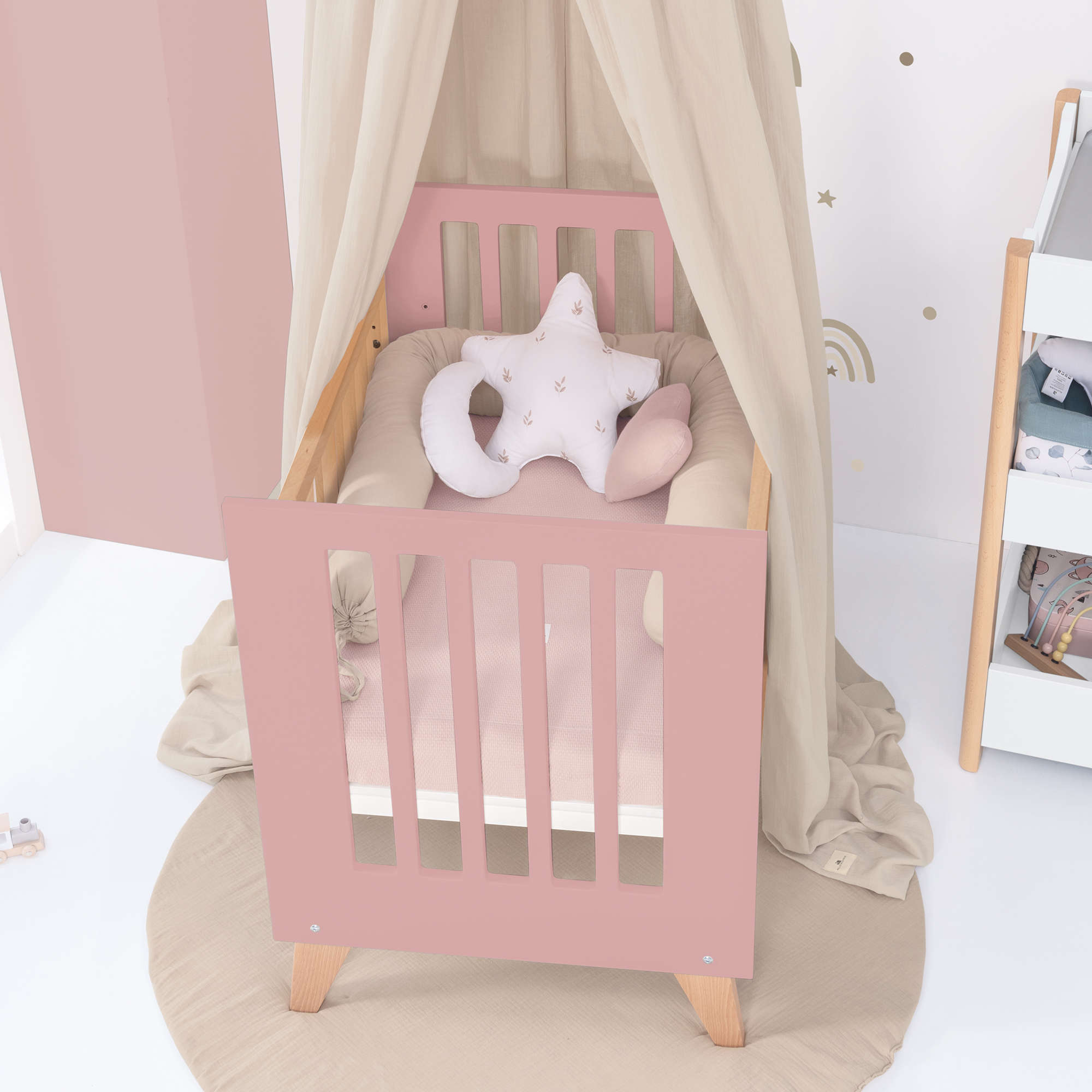Minicuna colecho 60x80 cm (5en1) madera/rosado · Nexor Uno Quarzo C187RA-M5995
