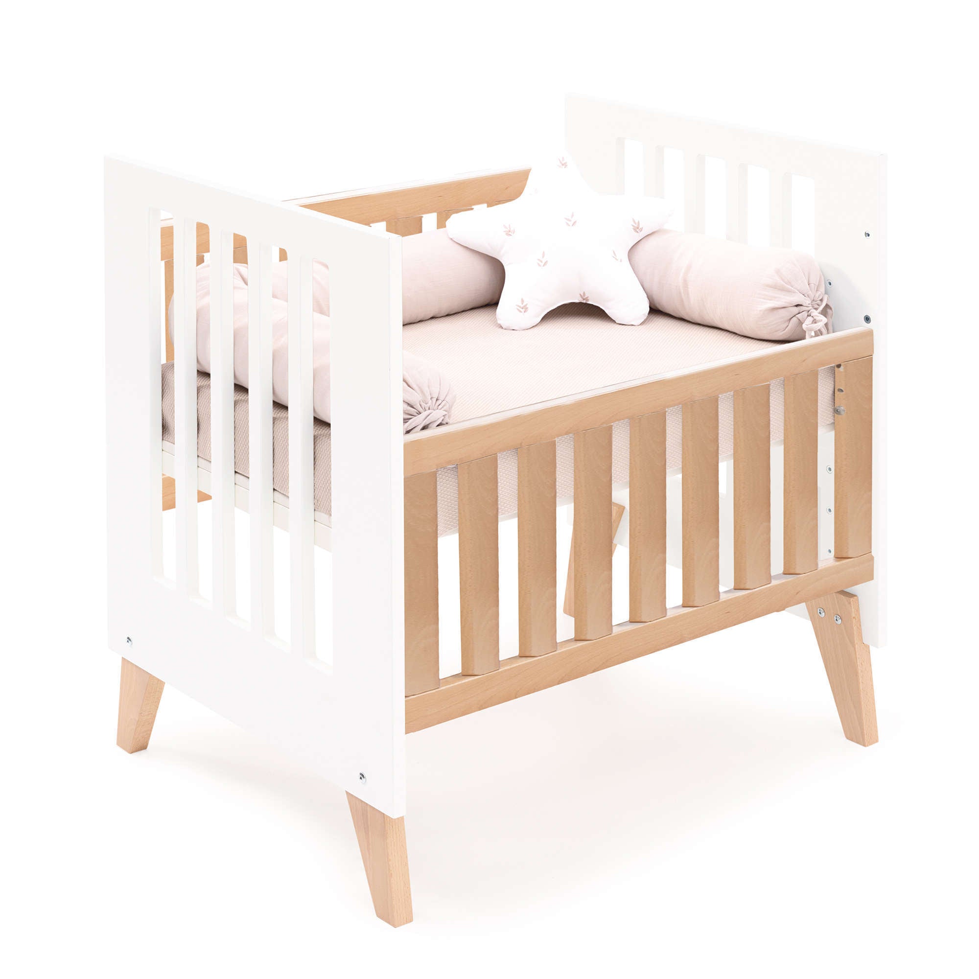 Minicuna colecho 60x80 cm (5en1) madera/blanca · Nexor Uno White C187RA-M7795