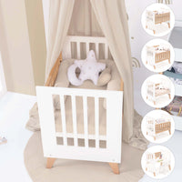 Minicuna colecho 60x80 cm (5en1) madera/blanca · Nexor Uno White C187RA-M7795