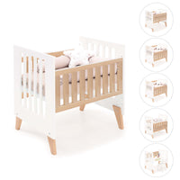 Minicuna colecho 60x80 cm (5en1) madera/blanca · Nexor Uno White C187RA-M7795