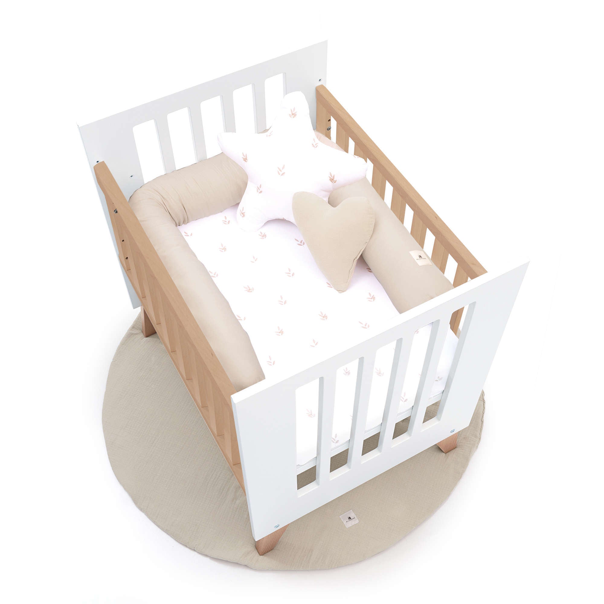 Minicuna colecho 60x80 cm (5en1) madera/blanca · Nexor Uno White C187RA-M7795