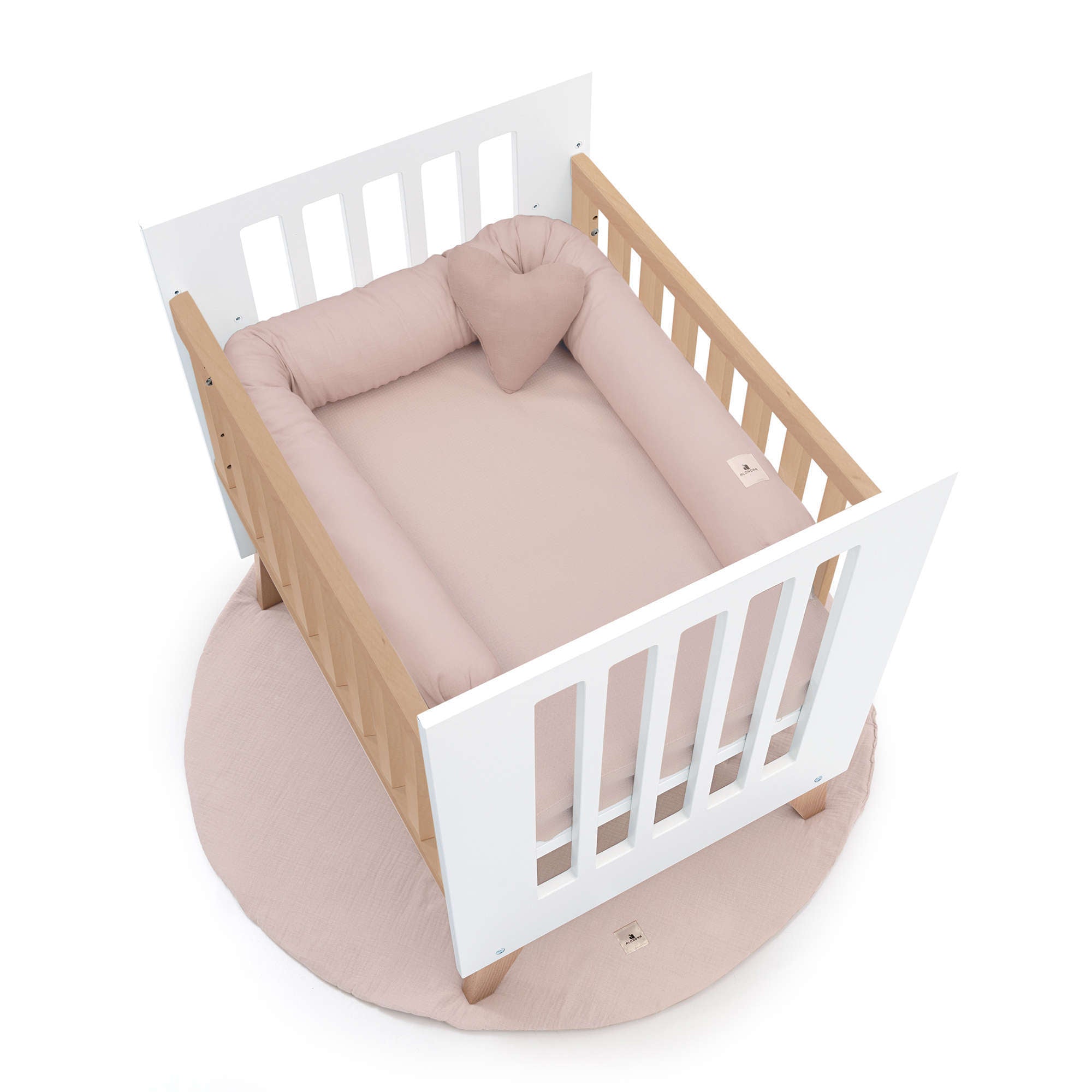 Minicuna colecho 60x80 cm (5en1) madera/blanca · Nexor Uno White C187RA-M7795