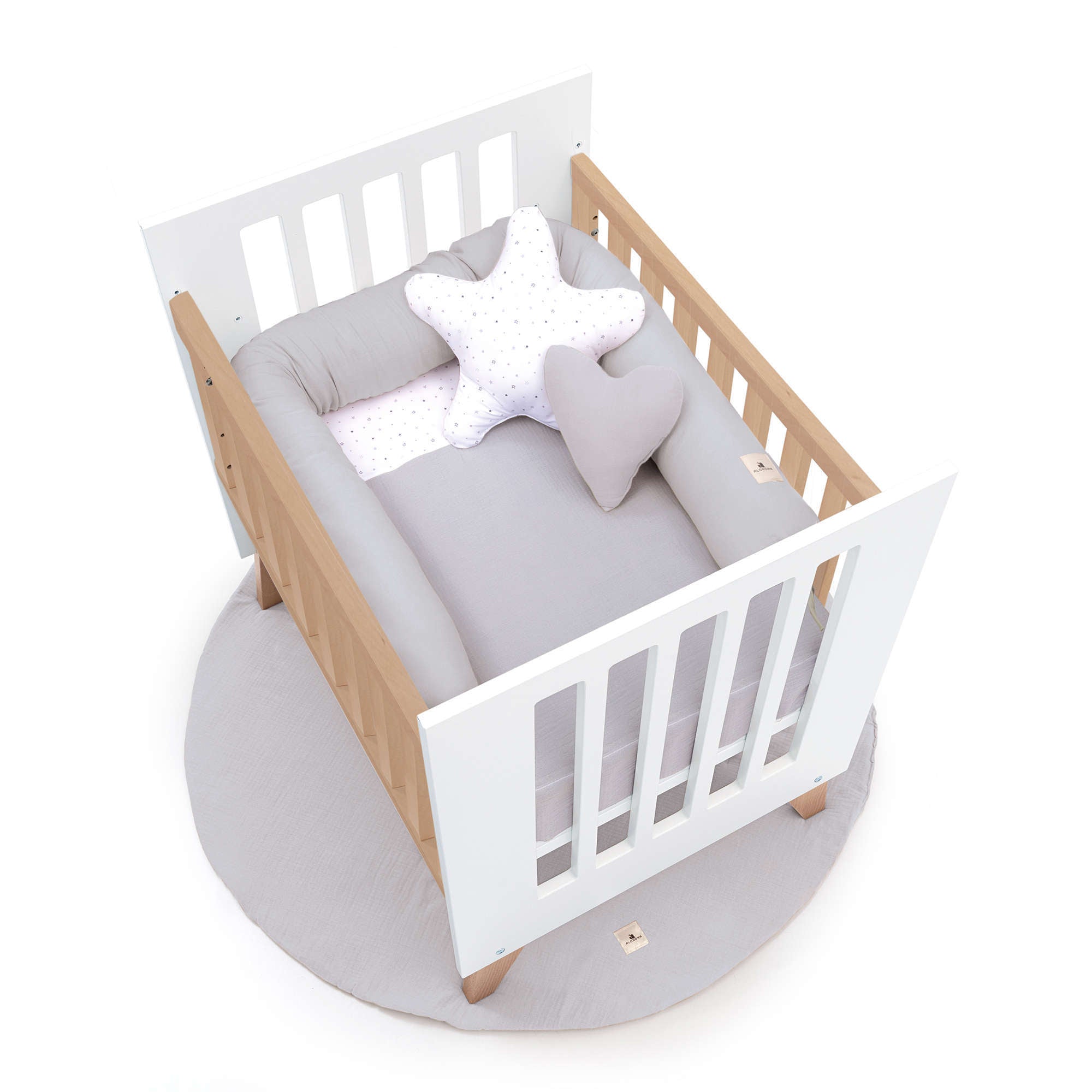 Minicuna colecho 60x80 cm (5en1) madera/blanca · Nexor Uno White C187RA-M7795