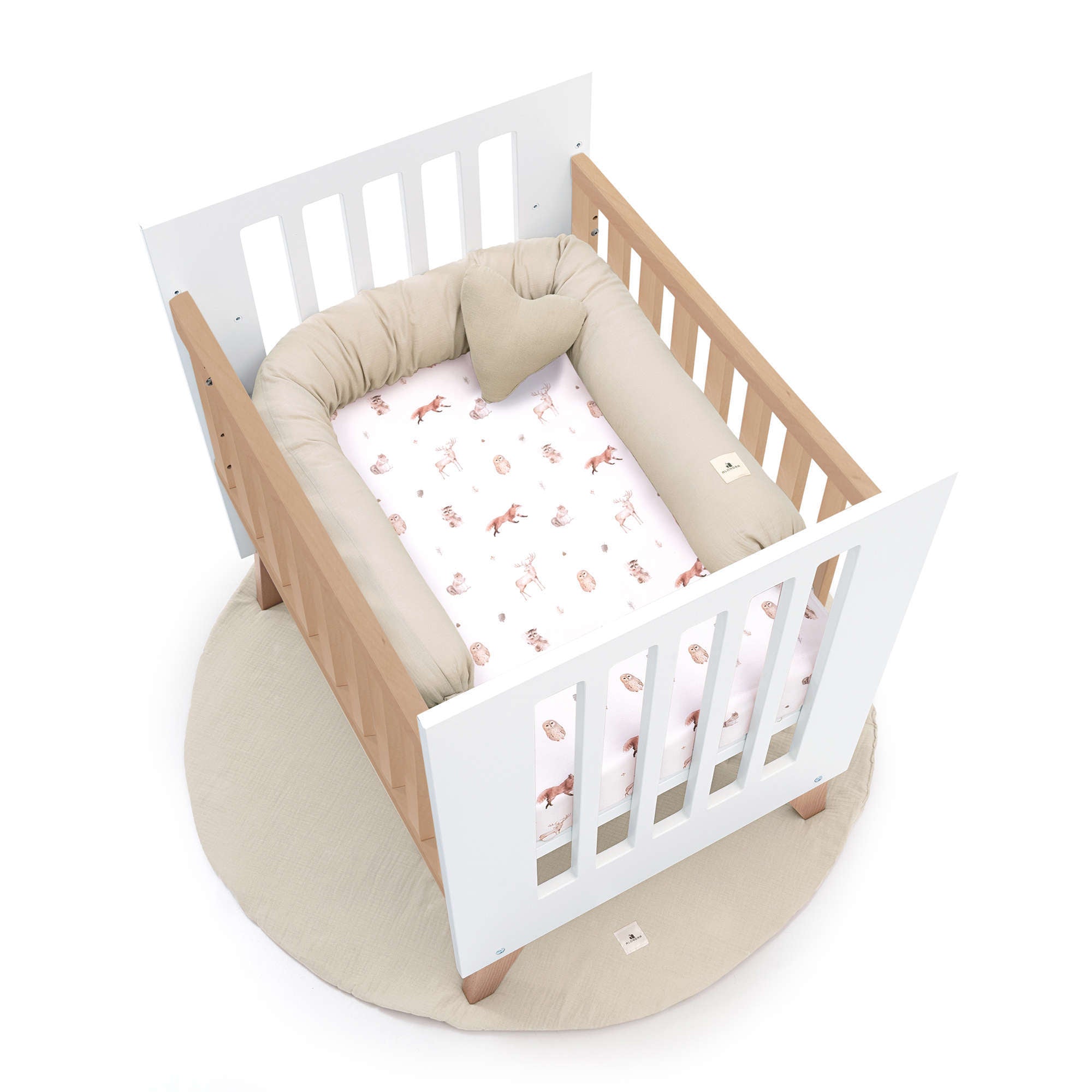 Minicuna colecho 60x80 cm (5en1) madera/blanca · Nexor Uno White C187RA-M7795