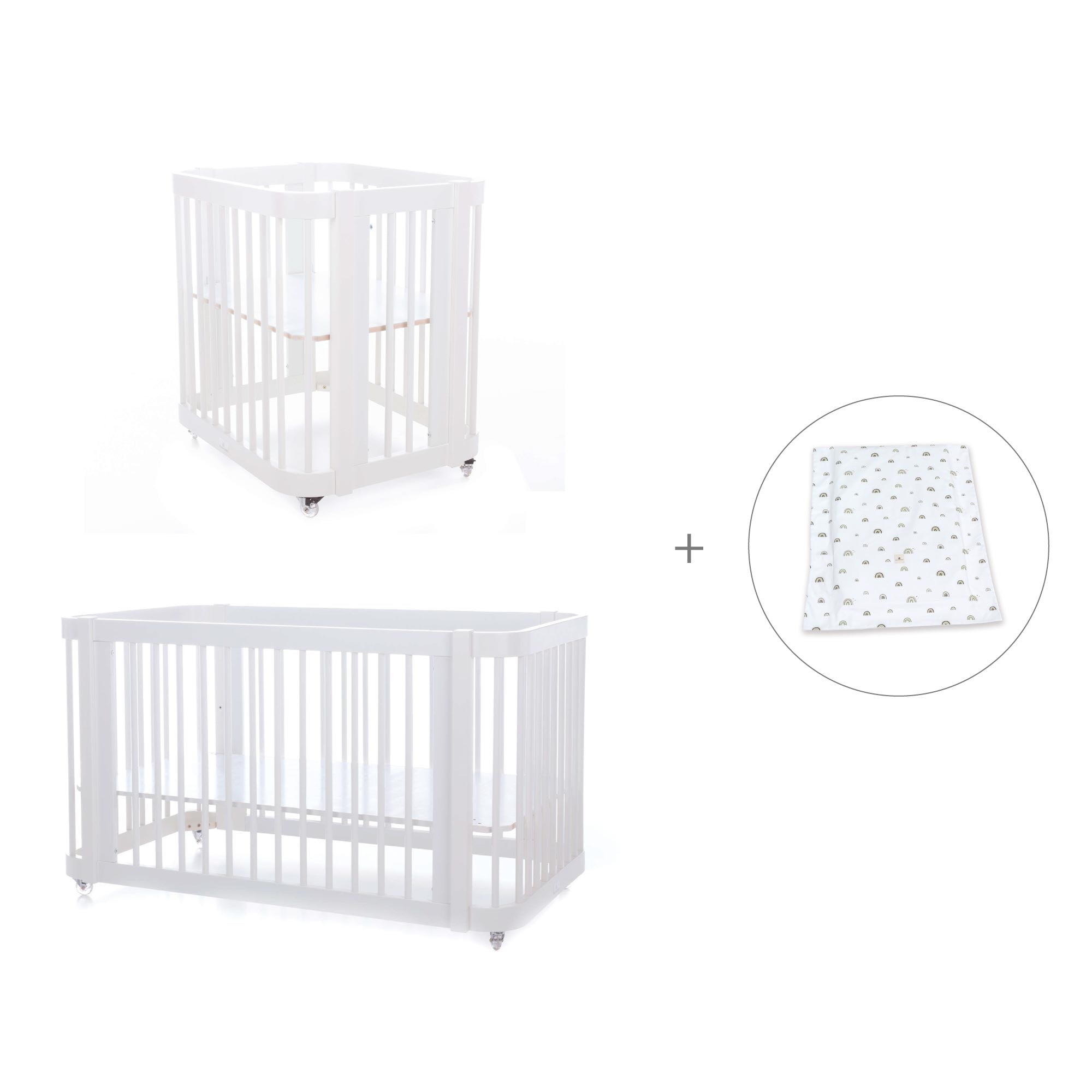 Minicuna, cuna 3 en 1 y cama (4en1) blanca · Crea Tre Bianco C301-M1100