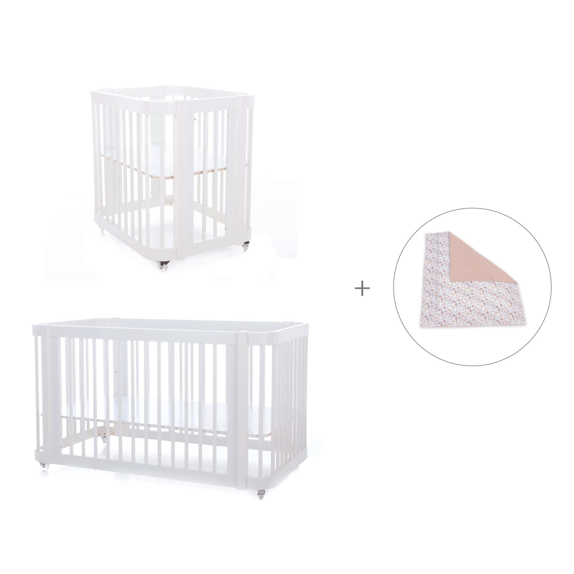 Minicuna, cuna 3 en 1 y cama (4en1) blanca · Crea Tre Bianco C301-M1100