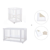 Minicuna, cuna 3 en 1 y cama (4en1) blanca · Crea Tre Bianco C301-M1100