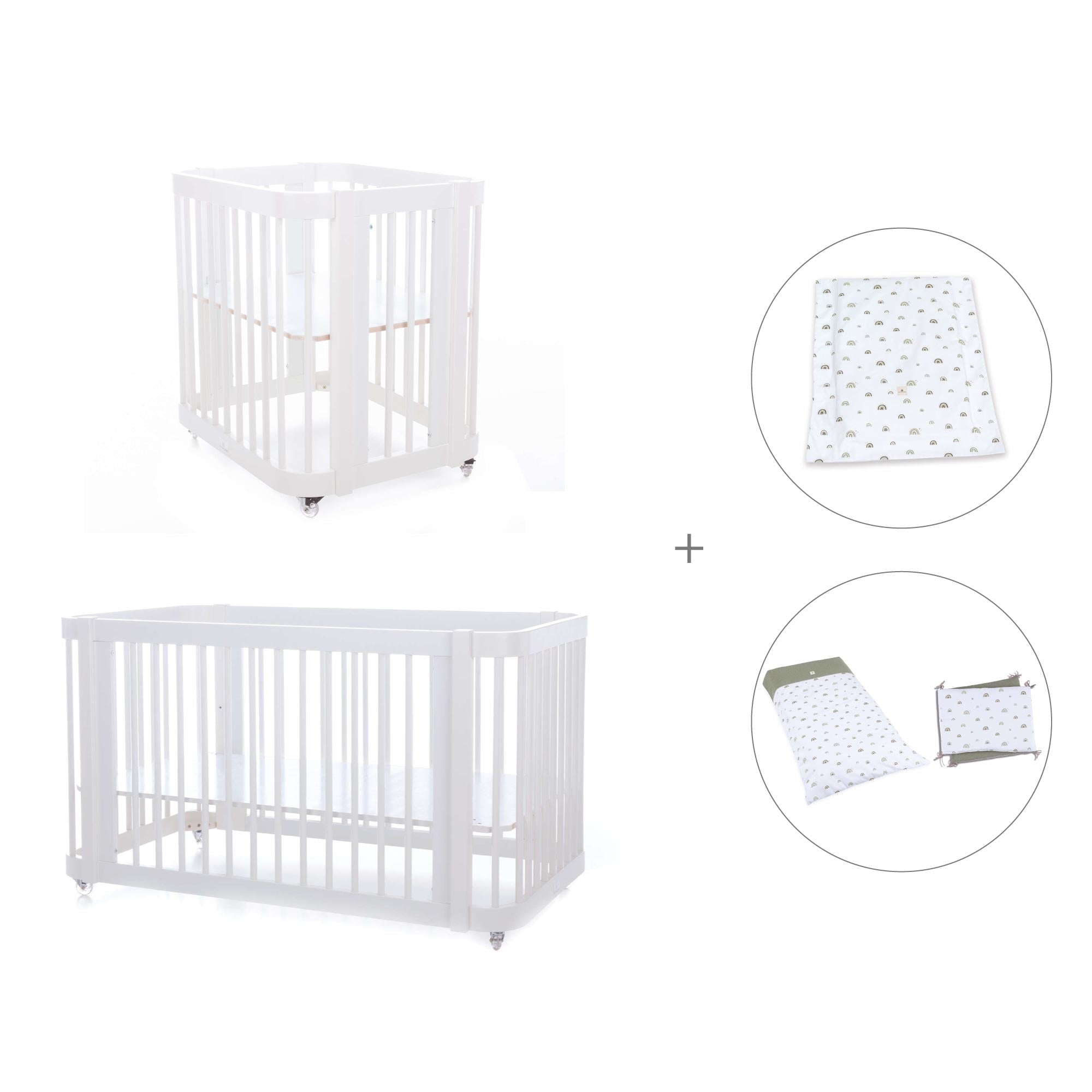 Minicuna, cuna 3 en 1 y cama (4en1) blanca · Crea Tre Bianco C301-M1100