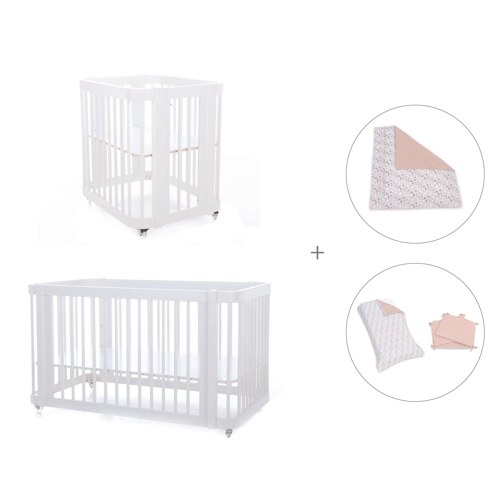 Minicuna, cuna 3 en 1 y cama (4en1) blanca · Crea Tre Bianco C301-M1100