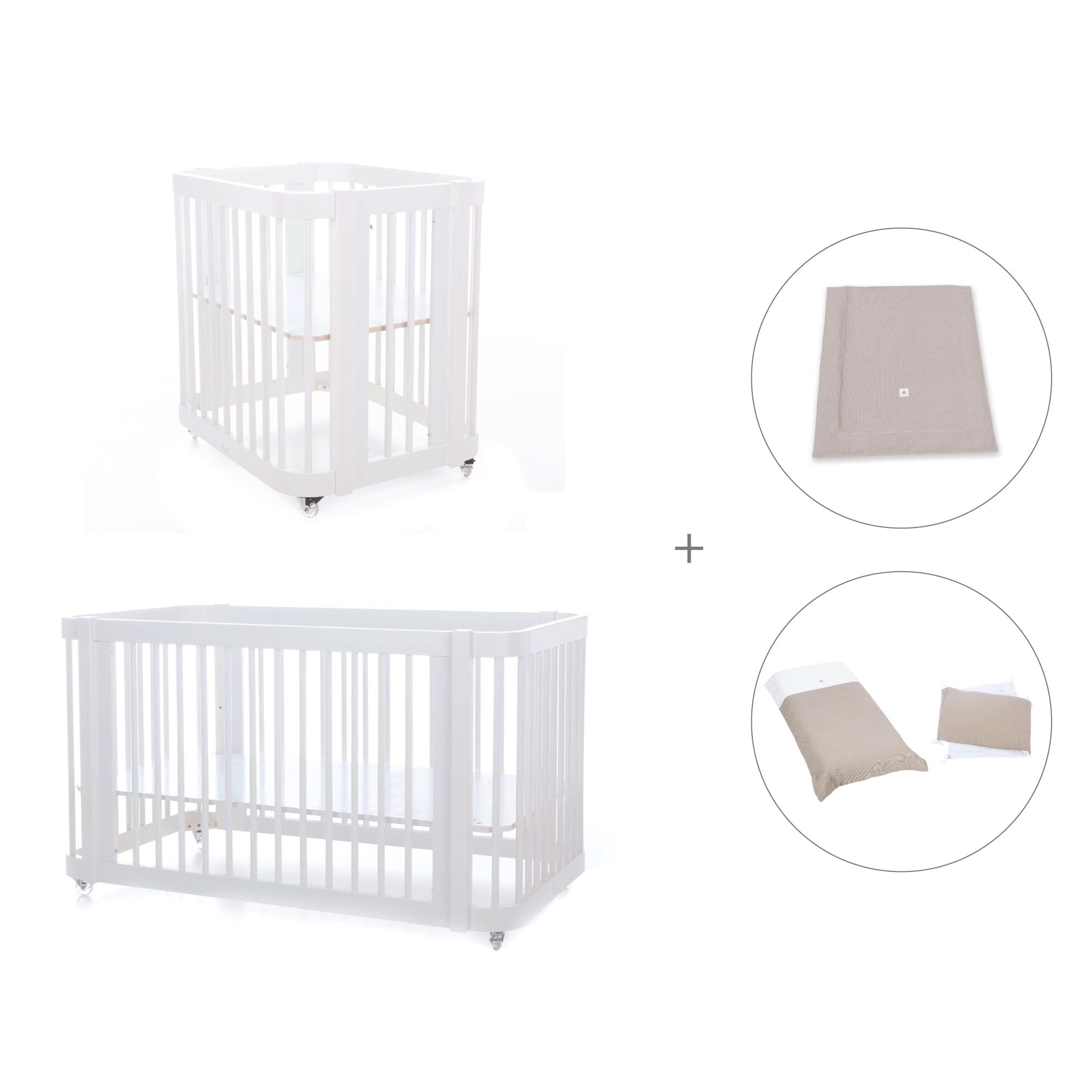 Minicuna, cuna 3 en 1 y cama (4en1) blanca · Crea Tre Bianco C301-M1100