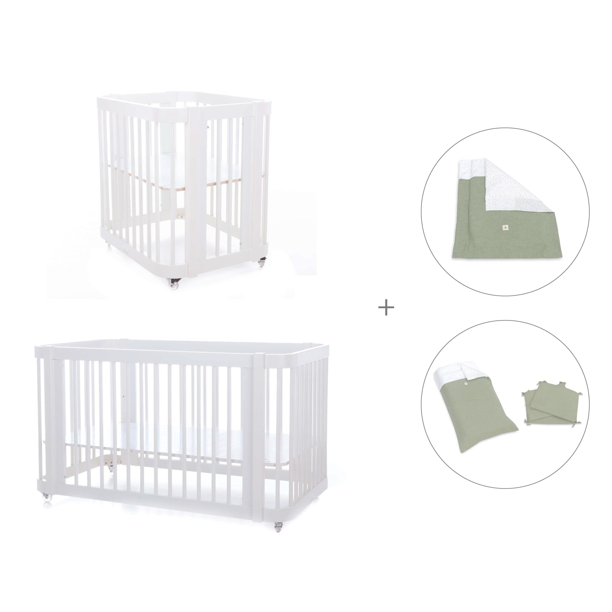 Minicuna, cuna 3 en 1 y cama (4en1) blanca · Crea Tre Bianco C301-M1100