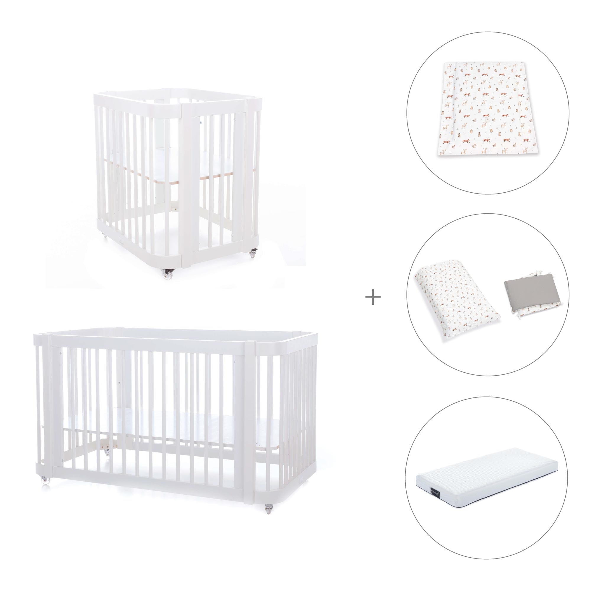 Minicuna, cuna 3 en 1 y cama (4en1) blanca · Crea Tre Bianco C301-M1100