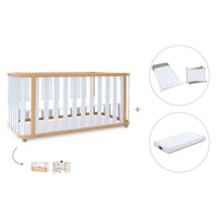 Cuna-cama-escritorio 70x140 cm (3en1) madera/blanco · Crea Plus Due C350-M5011