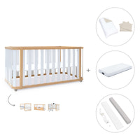 Cuna-cama-escritorio 70x140 cm (3en1) madera/blanco · Crea Plus Due C350-M5011
