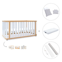 Cuna-cama-escritorio 70x140 cm (3en1) madera/blanco · Crea Plus Due C350-M5011